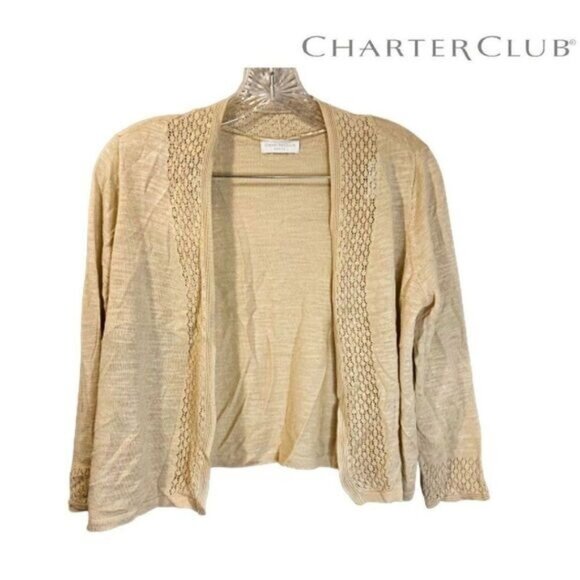 Charter Club Women's Open Front Casual Knit Cardigan Classic Long Sleeve sweater - Picture 1 of 6